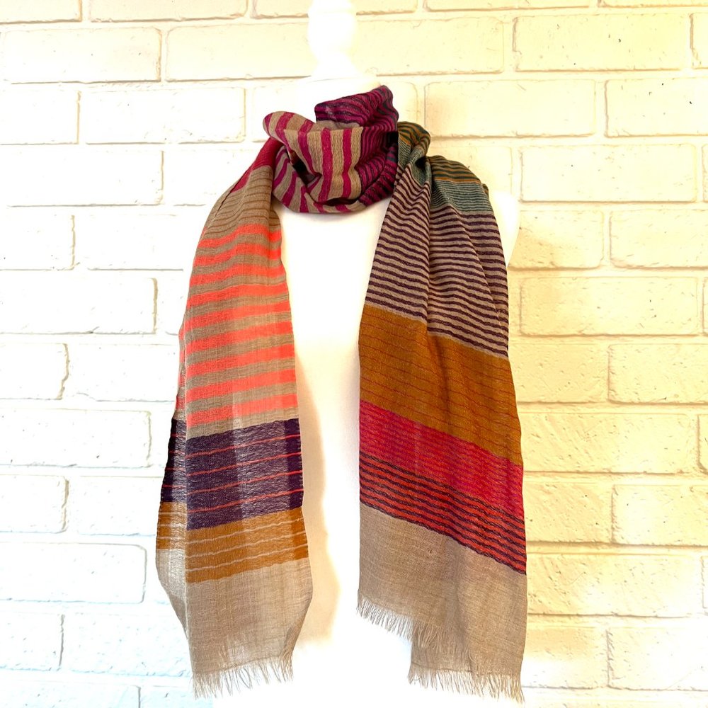 Multi-colored striped scarf
